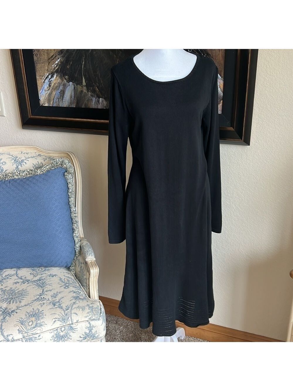 GUC Peruvian Connection Black Dress Size L 100% Cotton